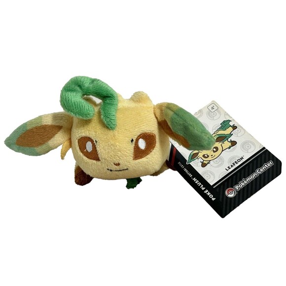 Leafeon Pokemon Center 2015 Kuttari Cutie Awake 6" Plush Toy Japan Rare w/ Tags - Picture 1 of 12